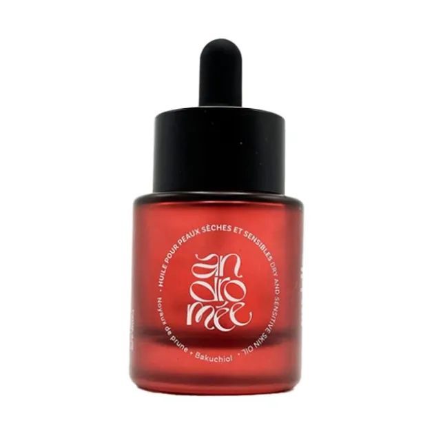 Andromée Huile pour peaux sèches et sensibles Prune + Bakuchiol - 30ml